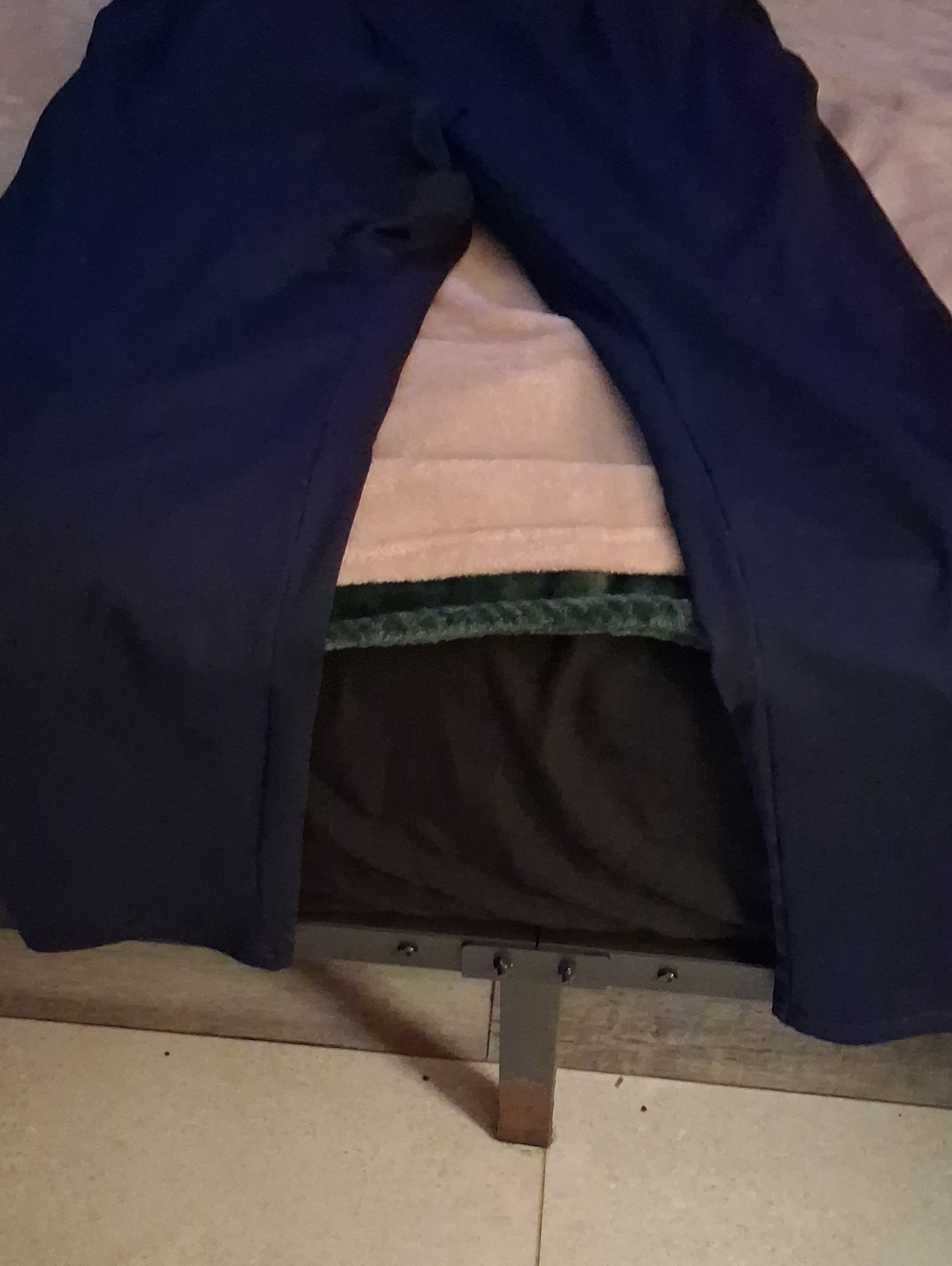 Men's Navy Fleece Pants with Elastic Waist